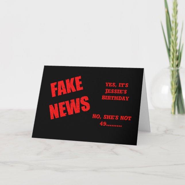Cartão de aniversário FAKE NEWS 50º (Frente)