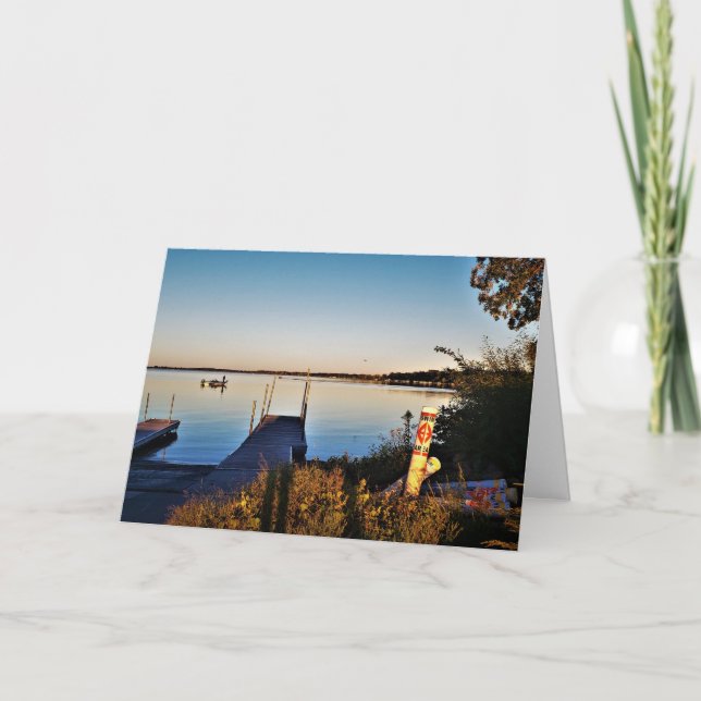 Cartão de Aniversário "Fall Upon Green Lake" (Frente)