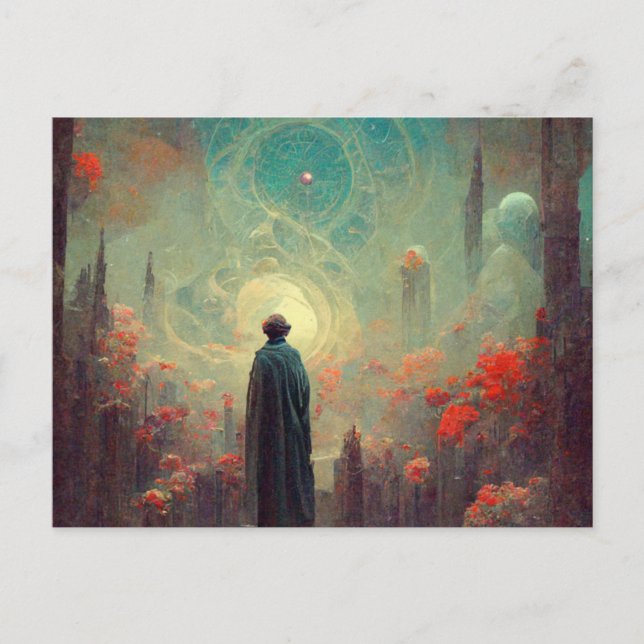 Cartão de aniversário fantástico de beleza mística (Frente)