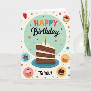 Cartão de Aniversário Fatia Festiva