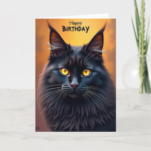 Cartão de Aniversário Felino Real