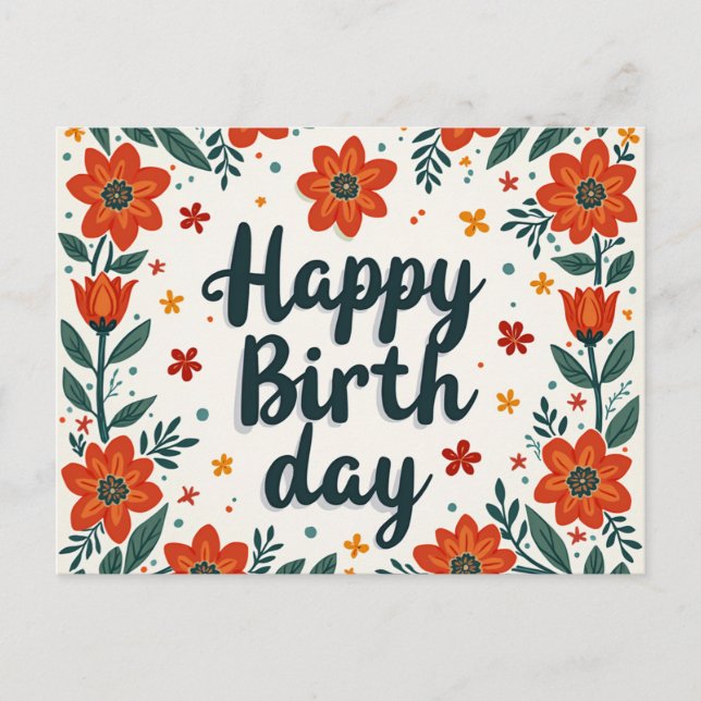 Cartão de aniversário feliz. (Frente)