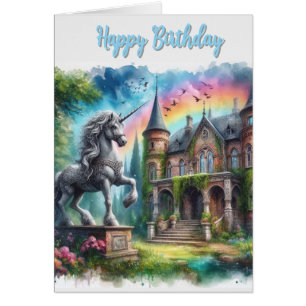 Cartão de Aniversário Feliz Amigo Unicórnio