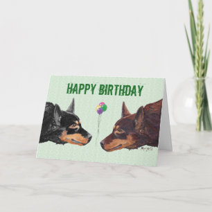 Cartão de aniversário feliz australiano Kelpie