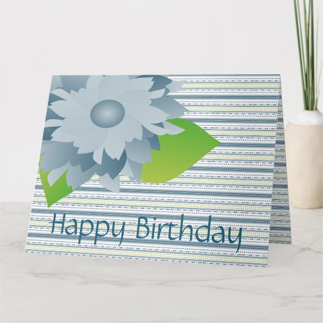 Cartão de Aniversário Feliz Azul (Frente)
