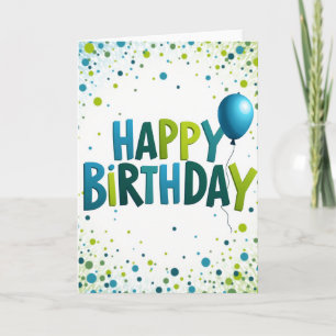 Cartão de Aniversário Feliz Azure