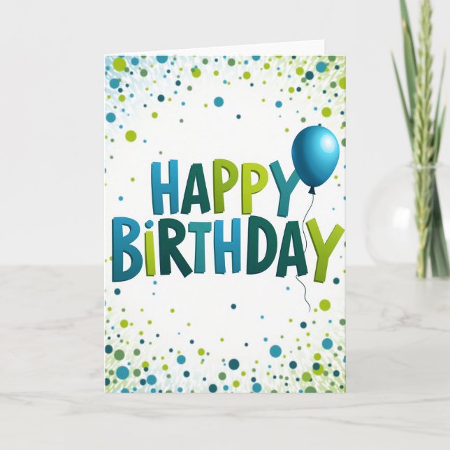 Cartão de Aniversário Feliz Azure (Frente)