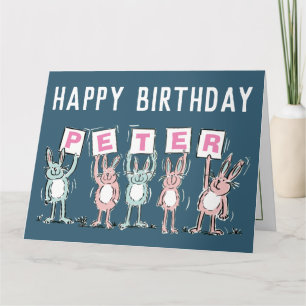 Cartão de Aniversário Feliz com 5 Letras