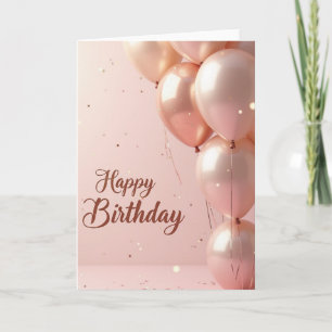 Cartão de Aniversário Feliz com Brilho Rosa