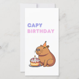 Cartão de Aniversário Feliz da Capybara Funny