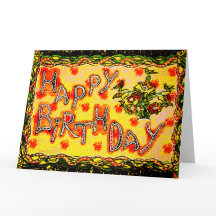 Cartão de aniversário feliz da grande Bright russa