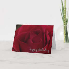 Cartão de Aniversário Feliz da Rosa vermelha Cláss
