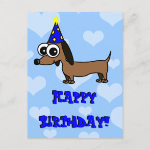 Cartão de Aniversário Feliz - Dachshund