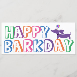 Cartão de Aniversário Feliz Dachshund Long