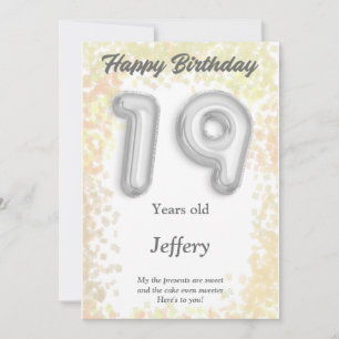 Cartão de Aniversário Feliz, de 19 anos