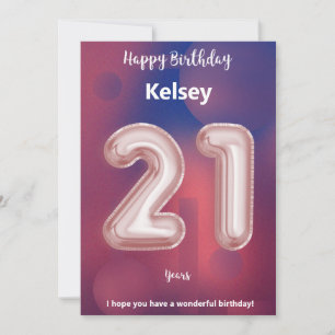 Cartão de Aniversário Feliz, de 21 anos