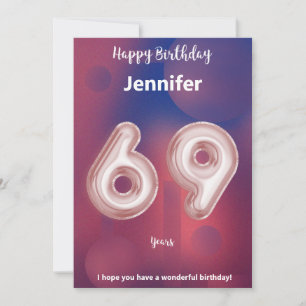 Cartão de Aniversário Feliz, de 69 anos