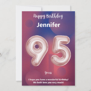 Cartão de aniversário feliz de 95 anos