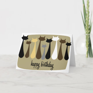 Cartão de Aniversário Feliz de Gato Atômico (Terra