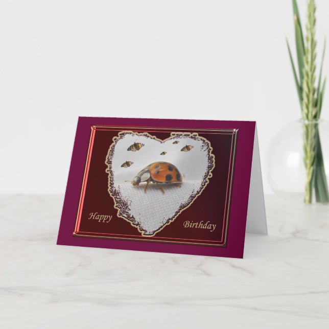 Cartão de Aniversário Feliz de Ladybug (Frente)