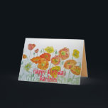 Cartão de Aniversário Feliz de Laranja<br><div class="desc">Orange Islândia Poppies Watercolor Happy Birthday Card. Projetado a partir de uma das pinturas florais originais de aquarela do meu jardim.</div>