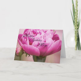 Cartão de Aniversário Feliz de Peony Rosa