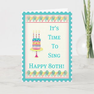 Cartão de aniversário feliz do 80