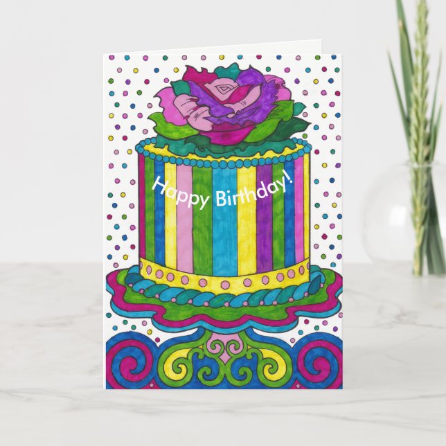 Cartão de Aniversário Feliz do Bake Brilhante boli (Frente)