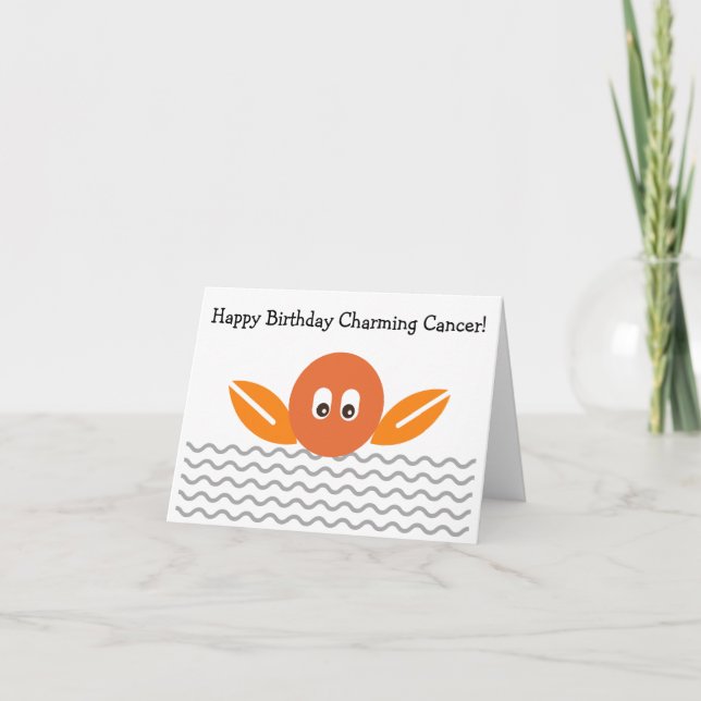 Cartão de Aniversário Feliz do cancer (Frente)