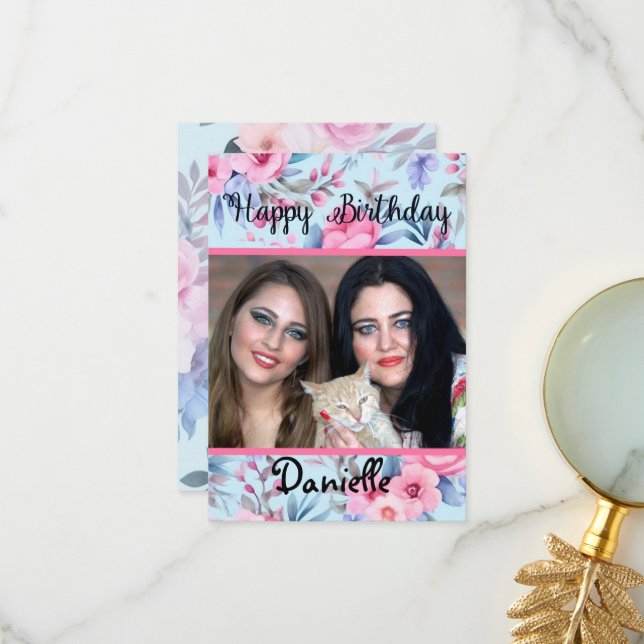 cartão de aniversário feliz do cartões de fotos fl (Frente/Verso In Situ)