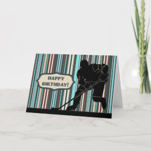 Cartão de Aniversário Feliz do Jogador de Hóque