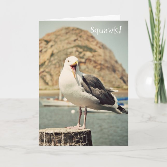 Cartão de Aniversário Feliz do Seagull (Frente)