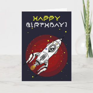 Cartão de Aniversário Feliz do Tema Espacial