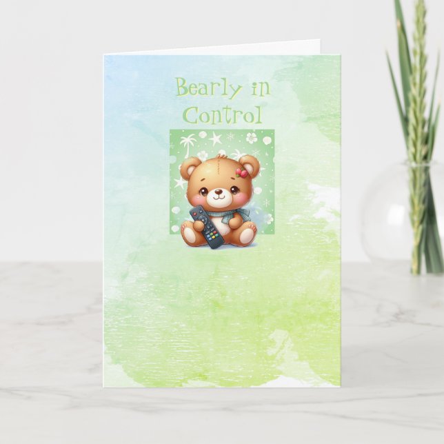 Cartão de Aniversário Feliz do Urso de Teddy (Frente)