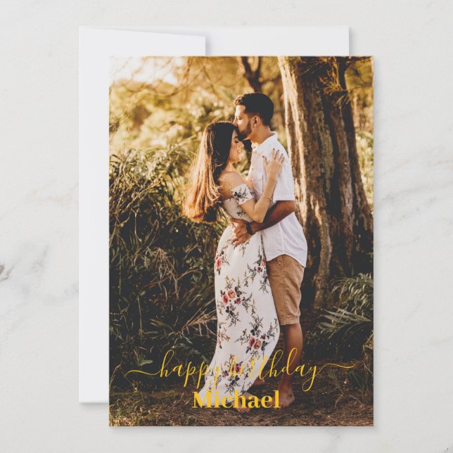 Cartão de Aniversário Feliz Foto (Frente)