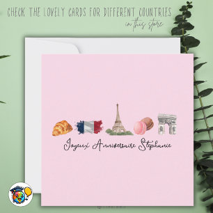 Cartão de Aniversário Feliz Francês, Joyeux Annive