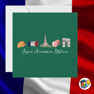 Cartão de Aniversário Feliz Francês, Joyeux Annive