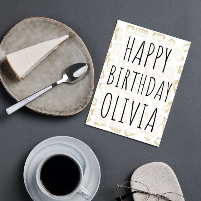 Cartão de aniversário feliz para azulejos Mahjong  (Criador carregado)