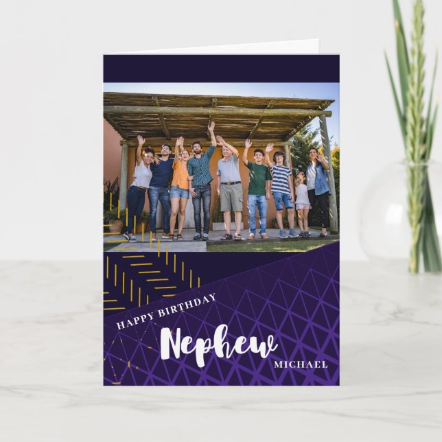 Cartão de Aniversário Feliz para Foto do Nephew (Frente)