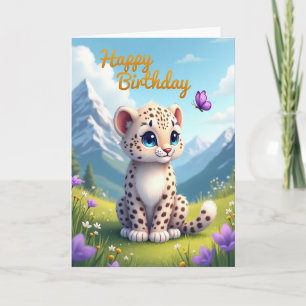Cartão de Aniversário Feliz para Gatinho de Olhos