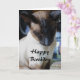 Cartão de Aniversário Feliz para Gatos Siameses (Orchid)