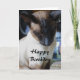 Cartão de Aniversário Feliz para Gatos Siameses (Frente)