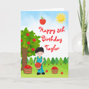 Cartão de Aniversário Feliz para Menino de Cabelo