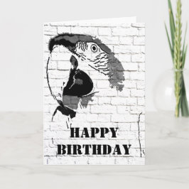 Cartão de Aniversário Feliz para o Grafite Macaw