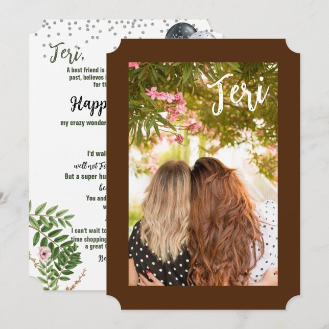 Cartão de Aniversário Feliz para os Melhores Amigo (Frente/Verso)