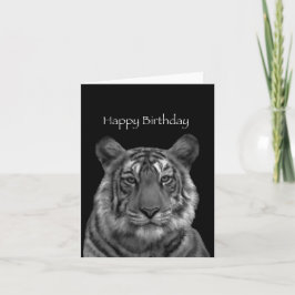 Cartão de Aniversário Feliz para Pintura de Tigre