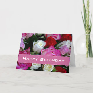 Cartão de Aniversário Feliz para rosas
