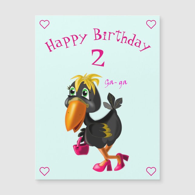 Cartão de Aniversário Feliz - Pássaro Engraçado -  (Frente)