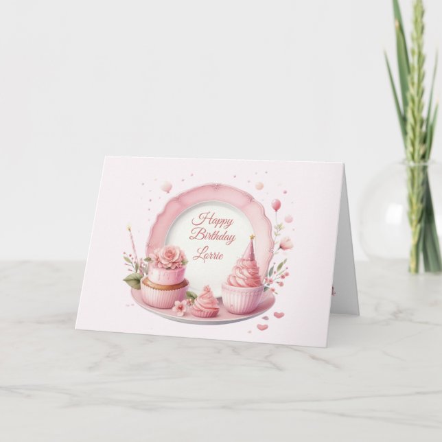 Cartão de Aniversário Feliz Personalizado (Frente)