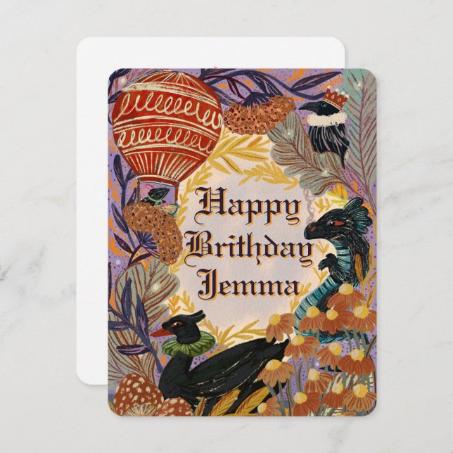 Cartão de Aniversário Feliz Personalizado Natureza (Frente/Verso)